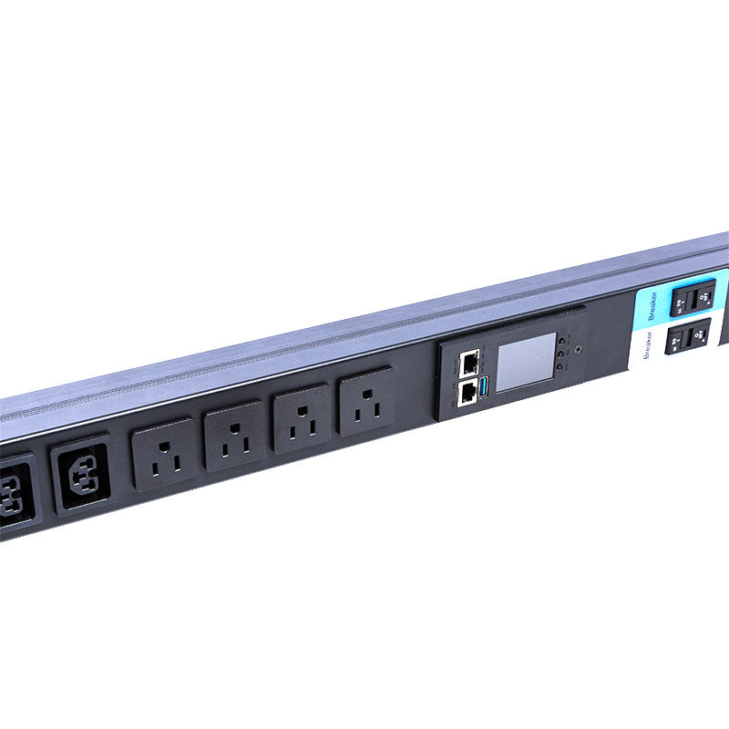 16 pistorasiaa IEC C13 C19 & US-pistorasiat 1,5U nestemäinen magneettinen katkaisija pystysuuntainen TCP/IP älykäs teline PDU