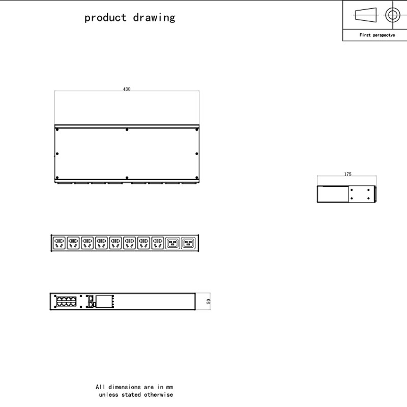 10-ulostulo C20 pystysuora TCP/IP-anturi eco Smart Rack Pdu 1U